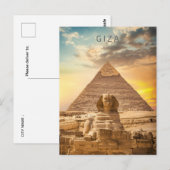 Große Sphinx von giza Ägypten Vintager Mittlerer O Postkarte (Vorne/Hinten)