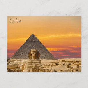 Große Sphinx von giza Ägypten Vintager Mittlerer O Postkarte