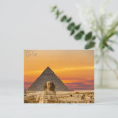 Große Sphinx von giza Ägypten Vintager Mittlerer O Postkarte (Stehend Vorderseite)