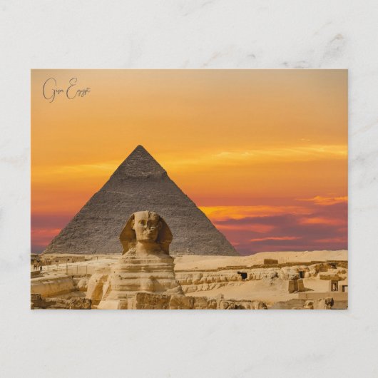 Große Sphinx von giza Ägypten Vintager Mittlerer O Postkarte (Vorderseite)