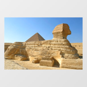 Große Sphinx von Gizeh mit Chephren-Pyramide - Ägy Fensteraufkleber