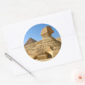 Große Sphinx von Gizeh mit Chephren-Pyramide - Ägy Runder Aufkleber (Umschlag)