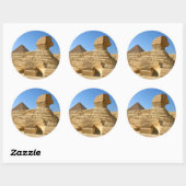 Große Sphinx von Gizeh mit Chephren-Pyramide - Ägy Runder Aufkleber (Blatt)