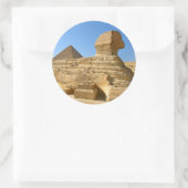 Große Sphinx von Gizeh mit Chephren-Pyramide - Ägy Runder Aufkleber (Tasche)