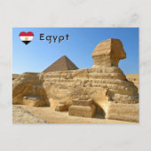 Große Sphinx von Gizeh mit Khafre-Pyramide - Ägypt Postkarte (Vorderseite)