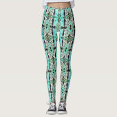 Große Spiegel einiger Aquamarine- und Grautöne Leggings (Vorderseite)