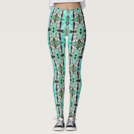 Große Spiegel einiger Aquamarine- und Grautöne Leggings
