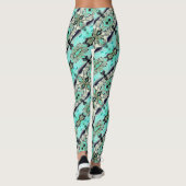 Große Spiegel von Aquamarine und Grautönen Leggings (Rückseite)
