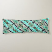 Große Spiegel von Aquamarine und Grautönen Seitenschläferkissen (Rückseite)