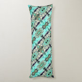 Große Spiegel von Aquamarine und Grautönen Seitenschläferkissen (Rückseite (Vertikal))