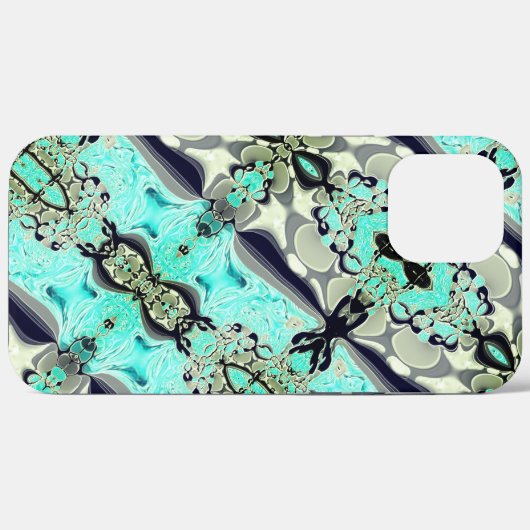 Große Spiegel von Aquamarine und Grautönen tr Case-Mate iPhone Hülle (Rückseite (Horizontal))