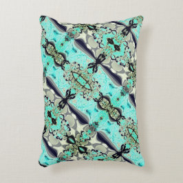 Große Spiegel von Aquamarine und Grautönen tr Dekokissen