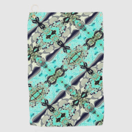 Große Spiegel von Aquamarine und Grautönen tr Golfhandtuch