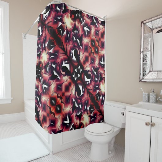 Große Spiegelung von leicht gemeißelt, weiß Duschvorhang (Beispiel)