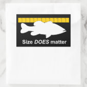 "Größe spielt eine Rolle" - Funny Bass Fischen Rechteckiger Aufkleber (Tasche)