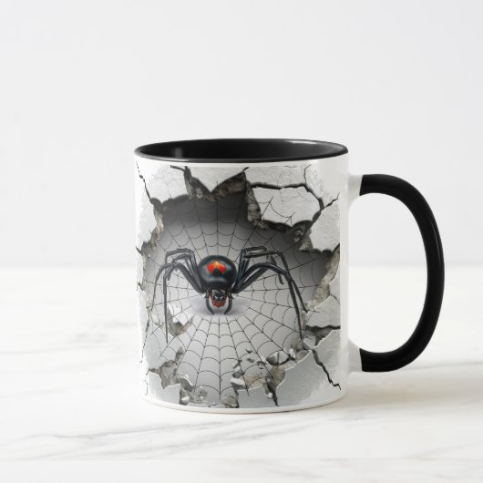 Große Spinne im Netz Tasse (Rechts)