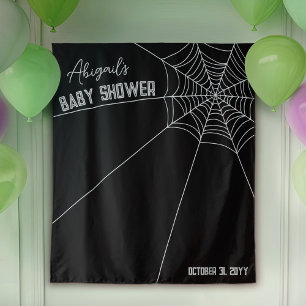 Große Spinnennetze - Babydusche im Hintergrund Wandteppich