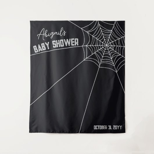 Große Spinnennetze - Babydusche im Hintergrund Wandteppich (Vorderseite)