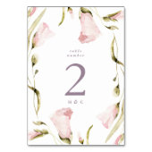 Große Spring Boho Wildblume Pampas Wedding Tischnummer (Vorderseite)