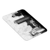 Große Stadt im Hintergrund schwarz-weiß Magnet (Rechte Seite)