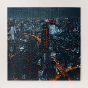 Große Stadt in der Nacht Puzzle
