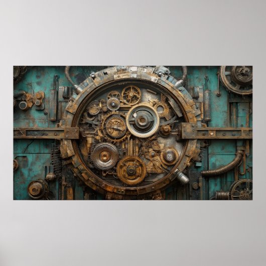 Große Stahluhr-Innenarbeiten Poster (Vorne)