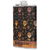 Große Steampunk-farbige Rusty Balloons Thema Flachmann (Links)