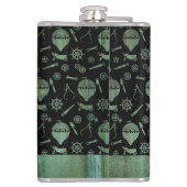 Große Steampunk Verdigris Balloons Thema Custom Flachmann (Rückseite)