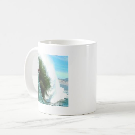 Große steile surfende Welle Kaffeetasse (Vorderseite Links)