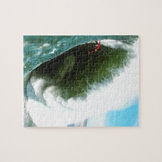 Große steile surfende Welle Puzzle (Horizontal)