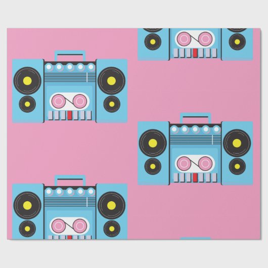 Große Stereoanlage Geschenkpapier (Flach)