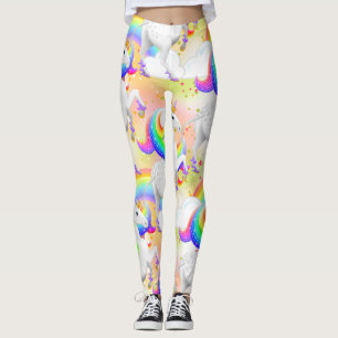 Große Sterne Regenbogen Einhornprinzessin des Wald Leggings