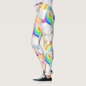 Große Sterne Regenbogen Einhornprinzessin des Wald Leggings (Links)