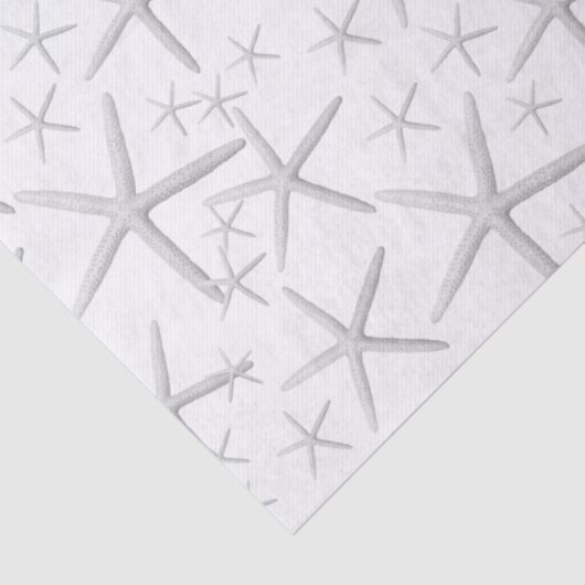 Große Sternenfische-Muster auf Weißzettelpapier Seidenpapier (Detail)