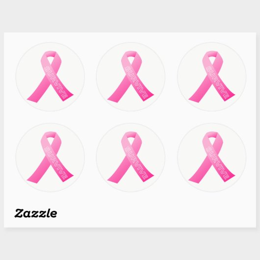 Große Sticker überleben rosa Band (Blatt)