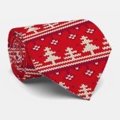 Große Stitte Weihnachtsweih Sweater Look Roter Wei Krawatte (Gerollt)