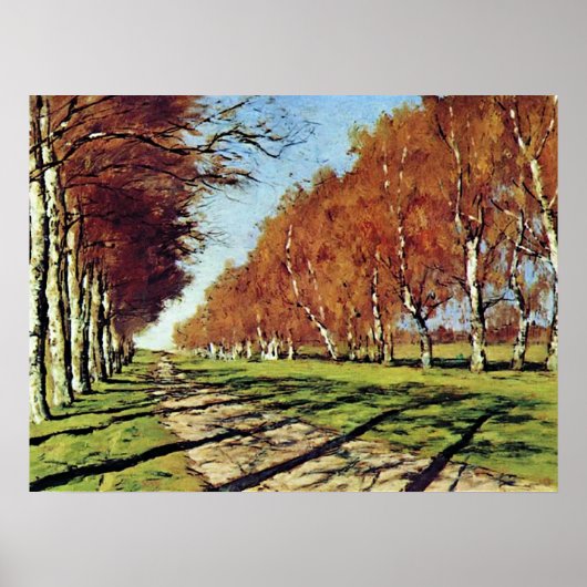 Große Straße, sonniger Herbsttag Poster (Vorne)