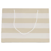 Große Streifen Beige Elfenbeinbeutel große Geschen Geschenktüte (Vorderseite)