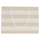 Große Streifen Beige Elfenbeinbeutel große Geschen Geschenktüte (Rückseite)