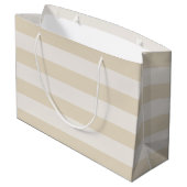 Große Streifen Beige Elfenbeinbeutel große Geschen Geschenktüte (Rückseite Schrägansicht)