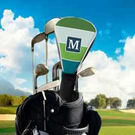 Große Streifen in blau und grün mit Monogram Golf Headcover