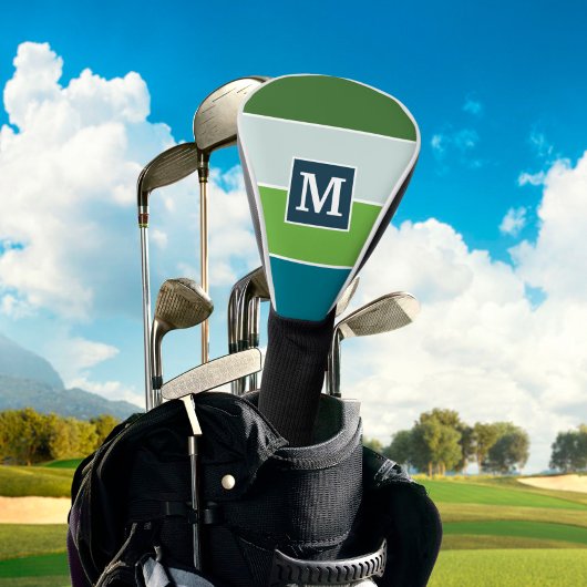 Große Streifen in blau und grün mit Monogram Golf Headcover