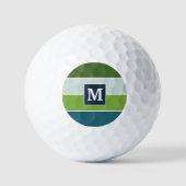 Große Streifen in blau und grün mit Monogram Golfball (Vorderseite)