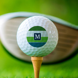 Große Streifen in blau und grün mit Monogram Golfball