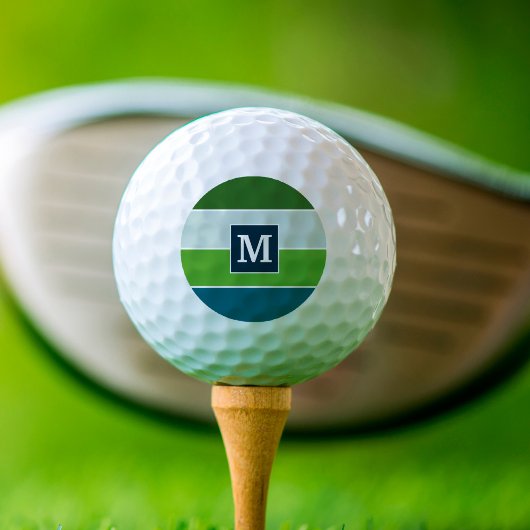 Große Streifen in blau und grün mit Monogram Golfball