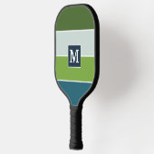 Große Streifen in blau und grün mit Monogram Pickleball Schläger (Links)