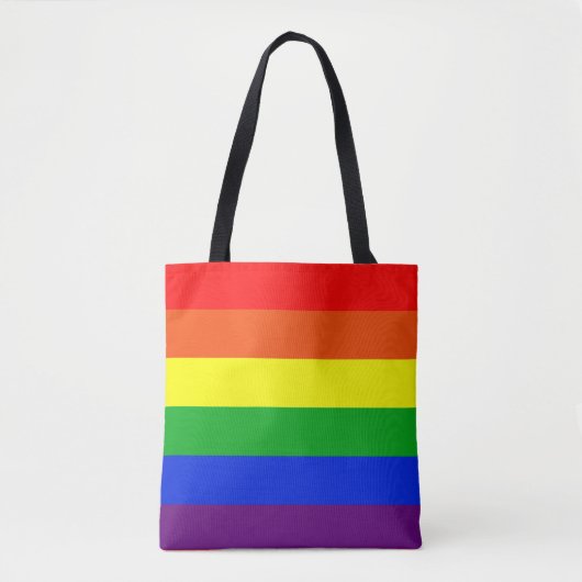 Große Streifen in Regenbogenfarbe Tasche (Vorderseite)