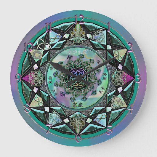 Große Stufe Celtic Mystical Mandala Wall Uhr (Vorderseite)