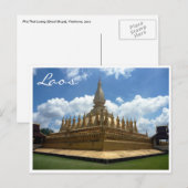 große stupa laos postkarte (Vorne/Hinten)
