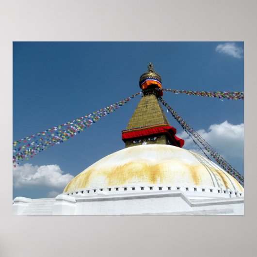 Große Stupa von Boudha, Kathmandu, Nepal Poster (Vorne)